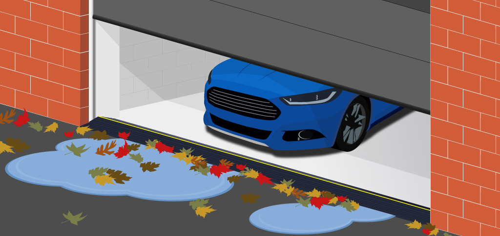 Sectional garage door threshold seal - after Sectional garage door threshold seal - after
